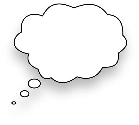 Speech Balloon Thought Download Line Art Bubble Thought Bubble 3d Png