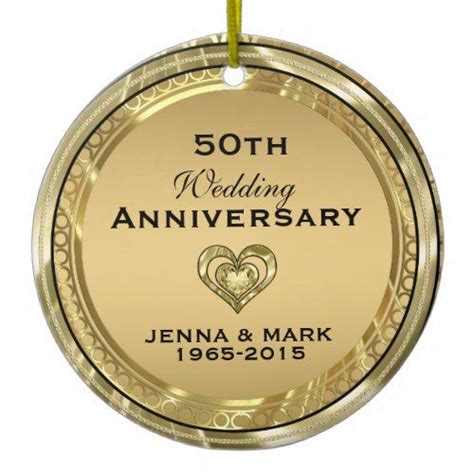50th Gold Wedding Anniversary Ornament Anniversary