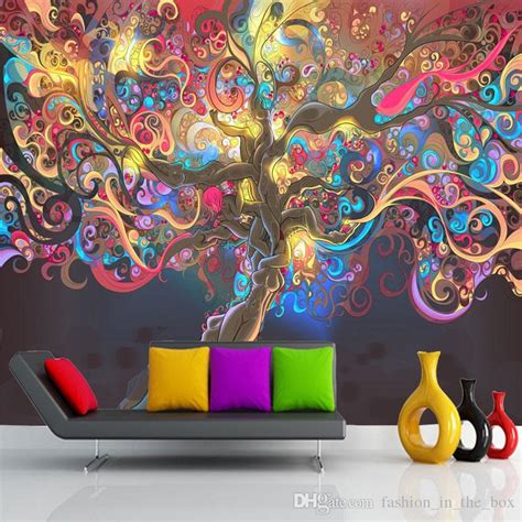 Tree Of Life Photo Wallpaper Psychedelic Wallpaper Custom 3d Wall Mural