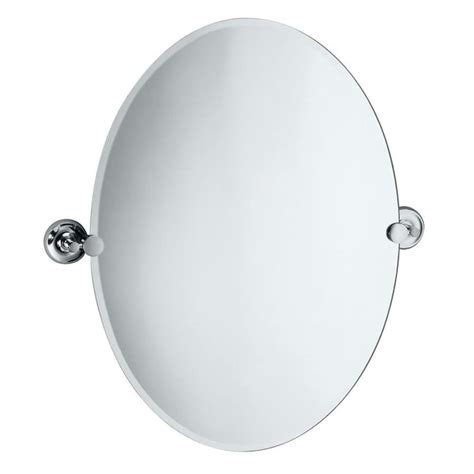 Allen Roth Designer 2 24 In Chrome Oval Frameless Bathroom Mirror In The Bathroom Mirrors