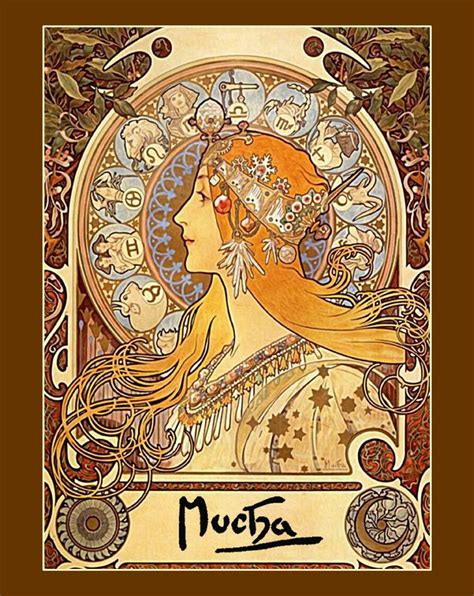 Alphonse Mucha Zodiac Calendar 1896 Art Nouveau Antique Art Etsy