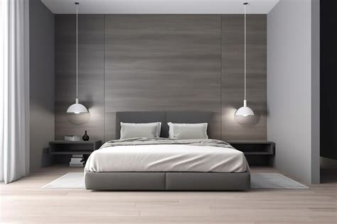 Premium Ai Image Luxurious Large Bedroom With Black Dark Grey Walls