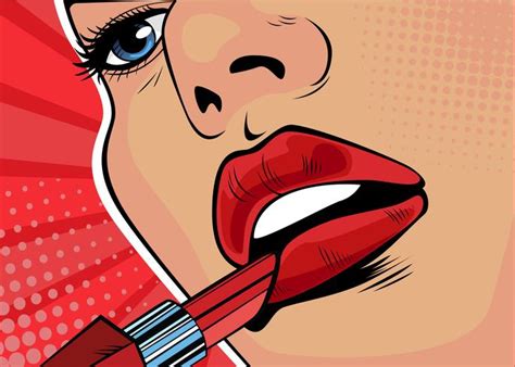 girl red lips vector