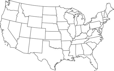 Outline Map Of The United States Of America Clipart Best