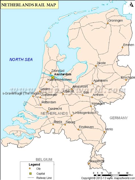 Netherlands Train Network Map Netherlands Rail Map