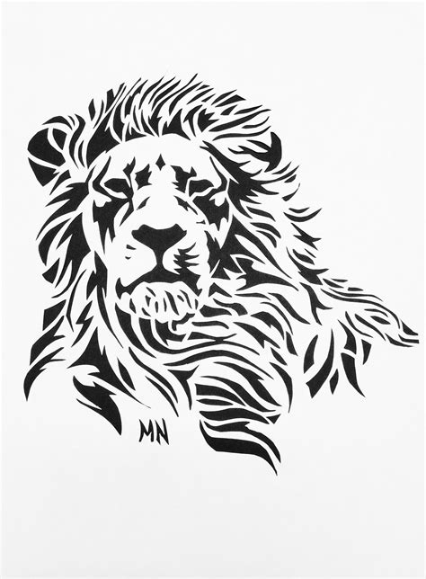 Sign In Lion Stencil Tribal Lion Lion Art