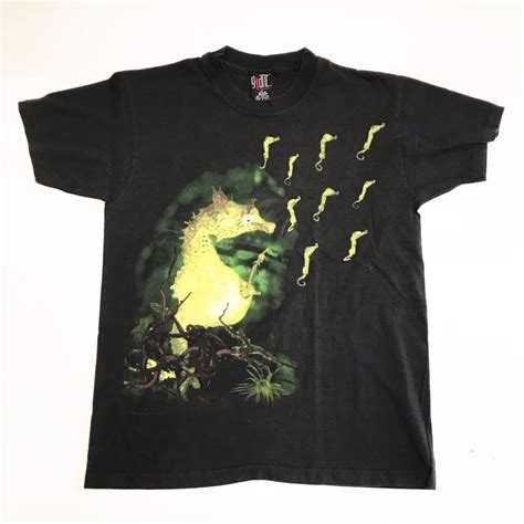 Vintage 1993 Nirvana Seahorse Black Giant Brand Lg T Shirt Brockum Kurt