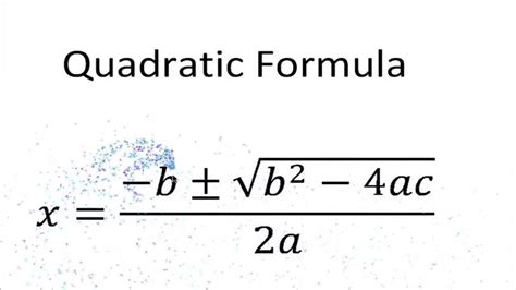 Quadratic Formula Song Youtube