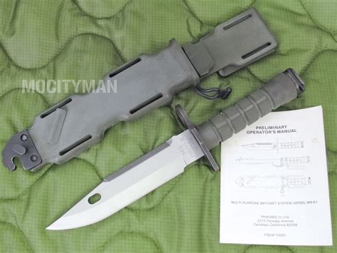 Phrobis M9a1 Rare 1st Generation Trials Bayonet With Scabbard And