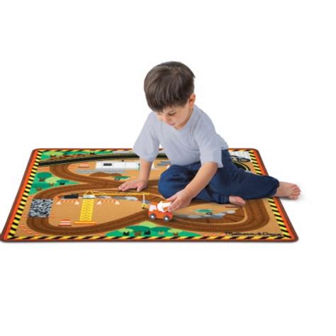 Melissa And Doug Round The Construction Zone Work Site Rug And Vehicle