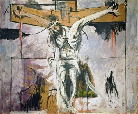 Graham Sutherland Crucifixion Study 1947 Olio Su Masonite Cm 97 X