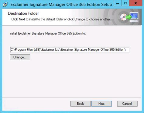 Exclaimer Signature Manager Office 365 Edition The Installation Wizard