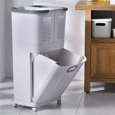 Urban Slim Laundry Basket With Wheels Space Saving And Movable