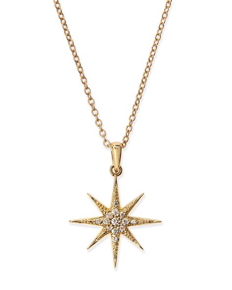 Mizuki Pave Diamond Star Pendant Necklace In Metallic Lyst
