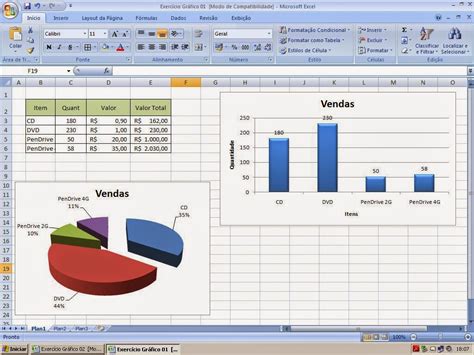 Central Professor Pacote Exercícios Excel Gráficos Parte