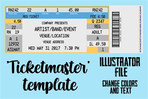 Fake Ticketmaster Concertparty Ticket Template Etsy