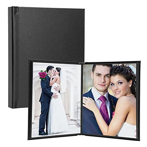 Leather Self Stick Photo Album Black Holds And 20 8x10 Inch Photos