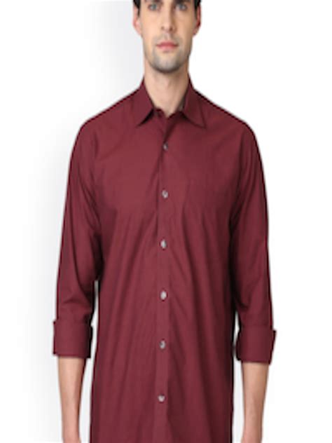 Buy Colorplus Men Maroon Regular Fit Solid Casual Shirt Shirts For Men 2291216 Myntra