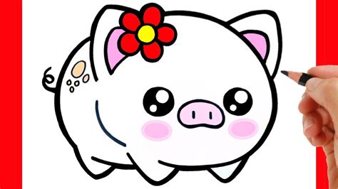 How To Draw A Cute Pig Easy Step By Step Kawaii Drawings Youtube