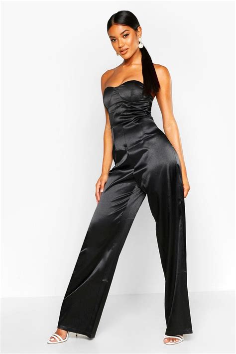 black jumpsuit jumpsuit romper pop fashion womens fashion bandeau suits you party outfit