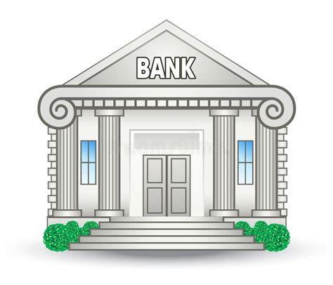 Facade Of A Bank Building With Columns Stock Vector Illustration Of