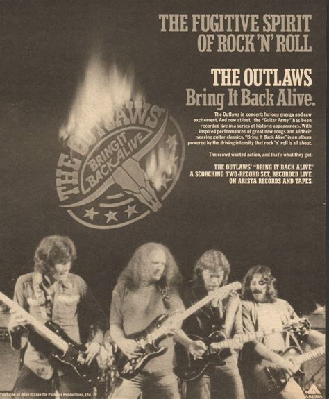 The Outlaws Promotional Ad With Images Rock Album Covers Southern Rock Rock N Roll