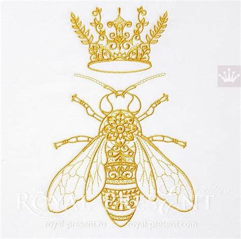 Queen Bee Machine Embroidery Design 5 sizes | Etsy in 2020 | Bee ...