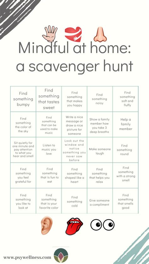 We used it as the first activity to introduce art therapy to our clients. Mindful Scavenger Hunt in 2020 | Mindful activities for ...