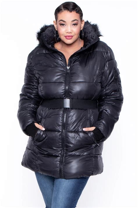 plus size belted hooded puffer coat black curvy sense plus size belts puffer coat black coat