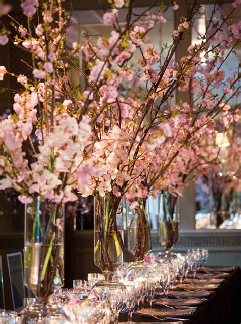 25 Beautiful Sakura Flower Bouquet For Wedding Weddingtopia Cherry Blossom Centerpiece