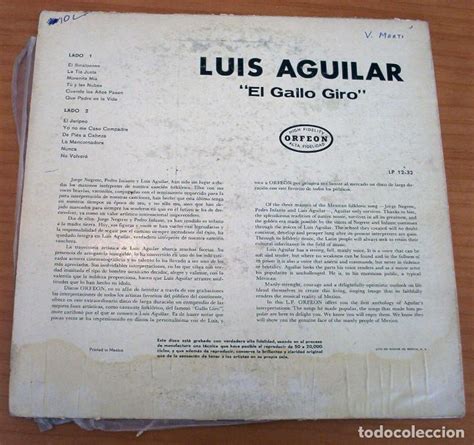 Luis Aguilar El Gallo Giro Mexico Buen Es Comprar Discos Lp
