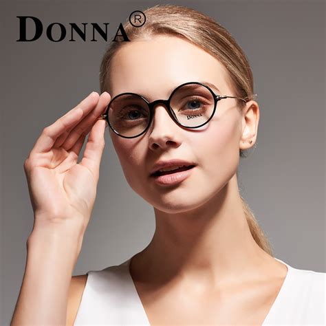 Donna Vintage Round Eyeglasses Optical Men Brand Clear Lens Circle Anti