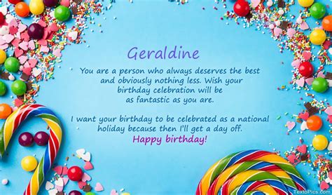Happy Birthday Geraldine Pictures Congratulations