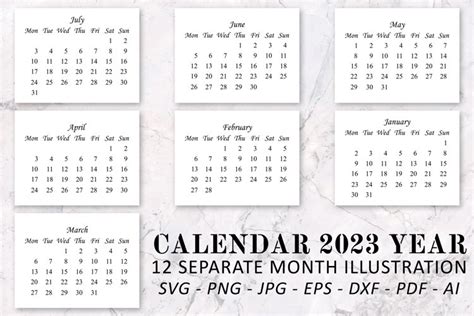 Monthly Calendar Annual Of Year 2023 Monthly Calendar Of Year 2023