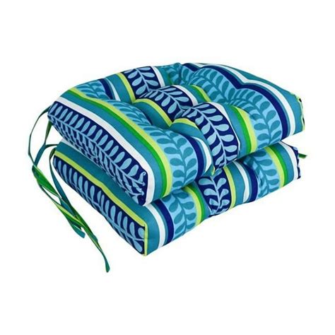blazing needles 16 in spun polyester patterned outdoor u shaped tufted chair cushions pike