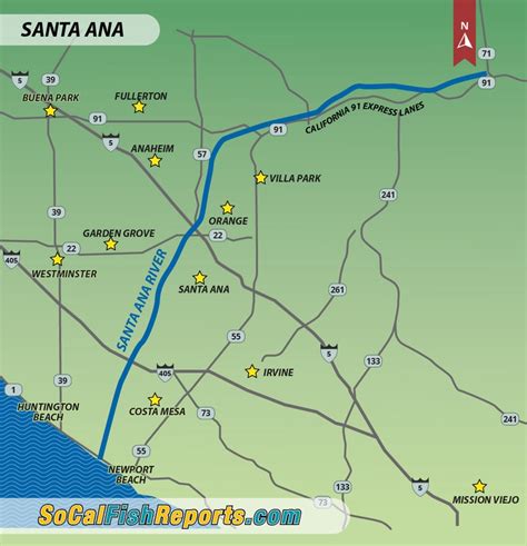 Santa Ana River Santa Ana Ca Fish Reports And Map