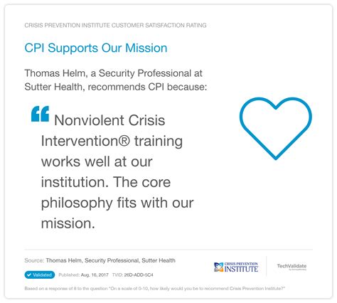 Crisis Prevention Institute Techfact Cpi Supports Our Mission