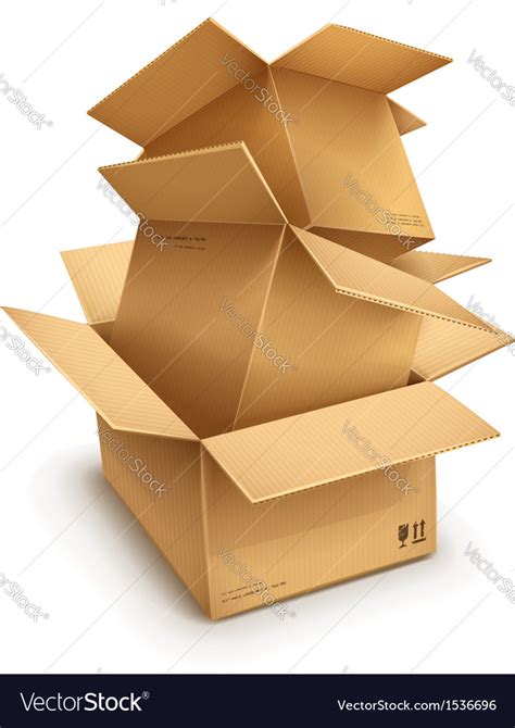 Empty Open Cardboard Boxes Royalty Free Vector Image
