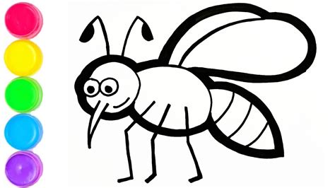 How To Draw A Mosquito Easy Step By Step Drawing Video For Kids Easy