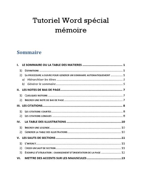Exemple De Sommaire Dun Mémoire Le Meilleur Exemple