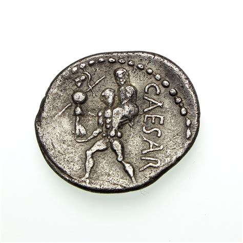 Julius Caesar Silver Denarius 47 46bc African Mint Silbury Coins
