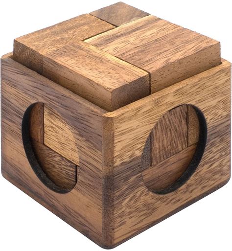 Cube Puzzle Wooden Puzzle For Adults A Handmade 3d Brain Teaser Soma