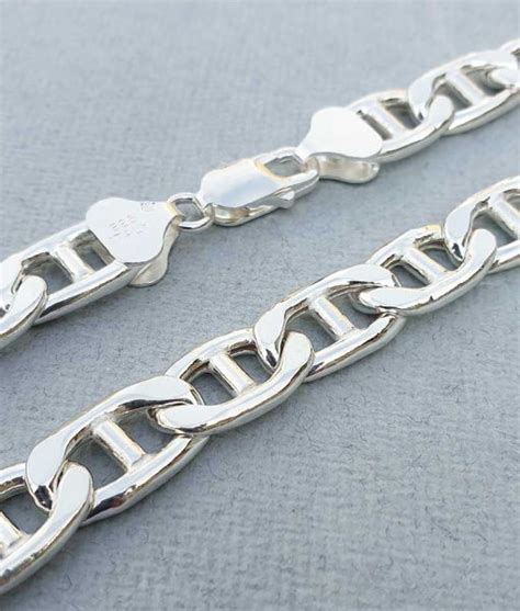 Mens Heavy 6mm Sterling Silver Anchor Chain Necklace 20