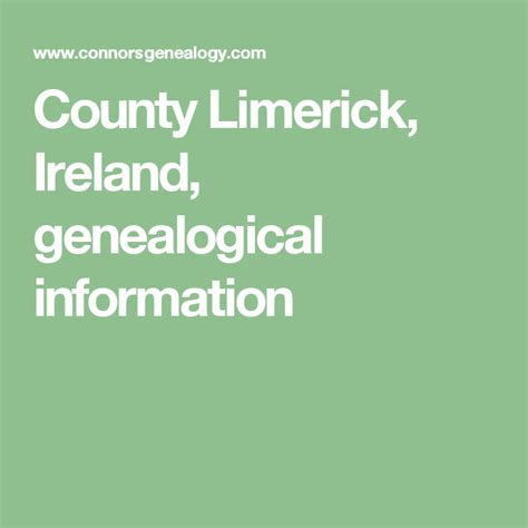 County Limerick Ireland Genealogical Information