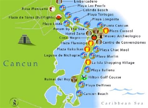 Mapa Turístico De Cancún Cancun Mexico Cancun Area Map