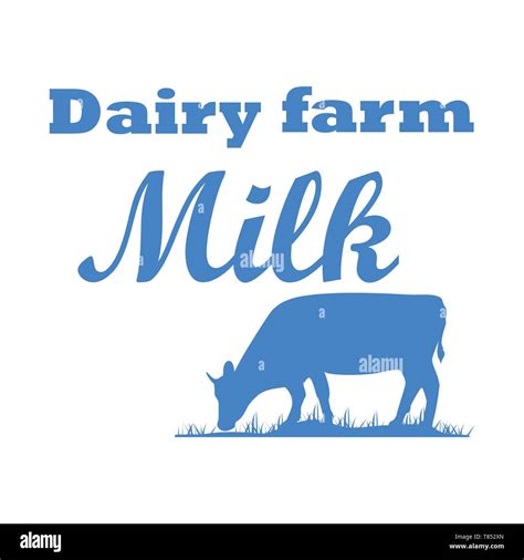 Milk Cow Logo With Cow Silhouette Text Milk Dairy Farm Organic