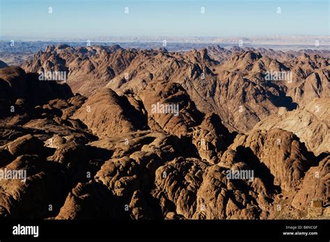 View From The Summit Of Mount Sinai The Mount Of God Egypt Stock