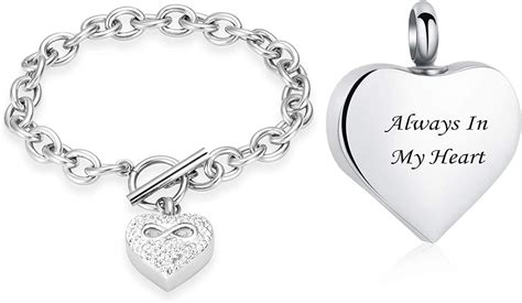 Infinity Heart Cremation Bracelet For Ashes Stainless Steel Urn