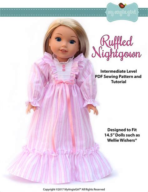 Pixie Faire My Angie Girl Ruffled Nightgown Doll Clothes