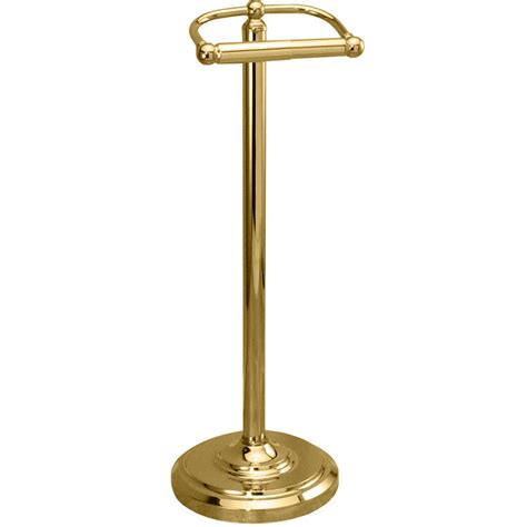Gatco Bath Accessories Free Standing Toilet Paper Holder Polished Brass
